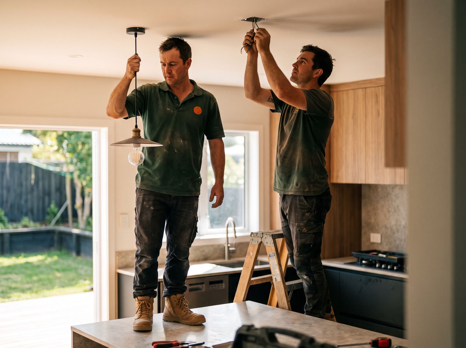Cheeky's Electrical electricians on a job in Christchurch